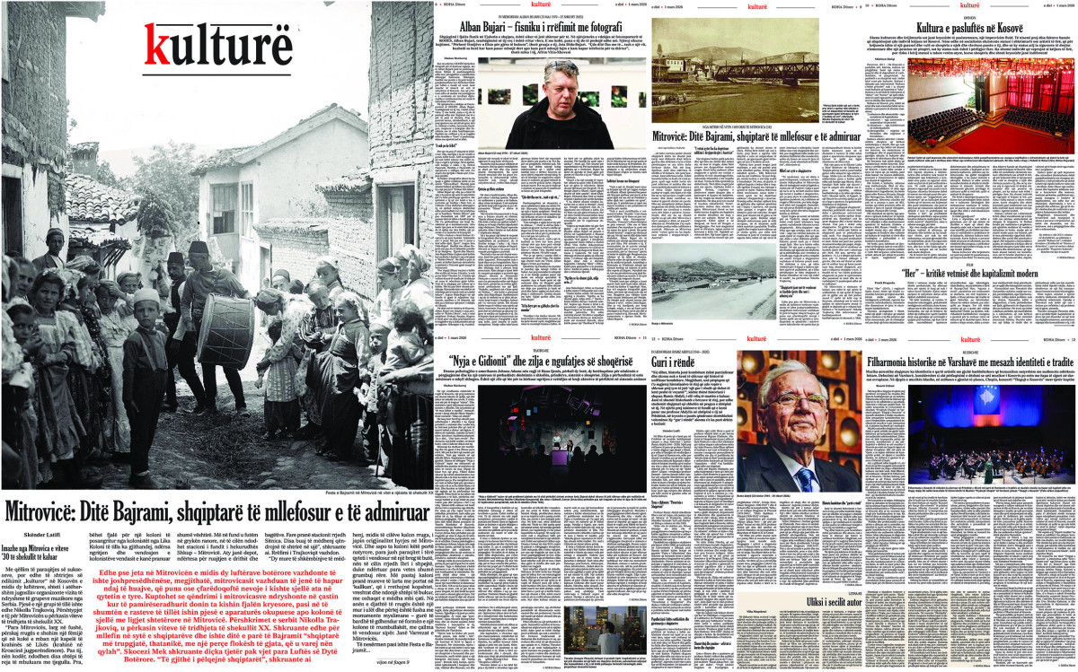 Tekstet e  Shtojcës për kulturë  të  KOHËS Ditore   1 mars 2026