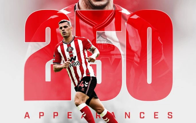 Sunderlandi njofton për paraqitjen e 250 të të Xhakës në Premier League
