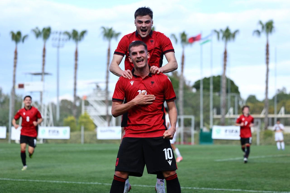 Shqipëria U21 fiton me golat e Brrutit dhe Rashicës