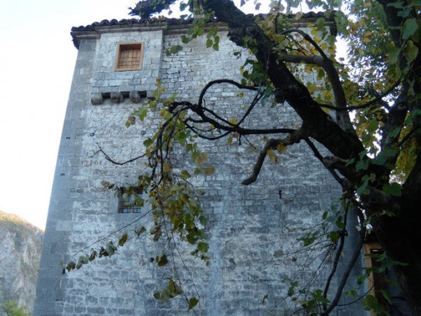 Stone remains of Petralba Castle above the Mat valley
