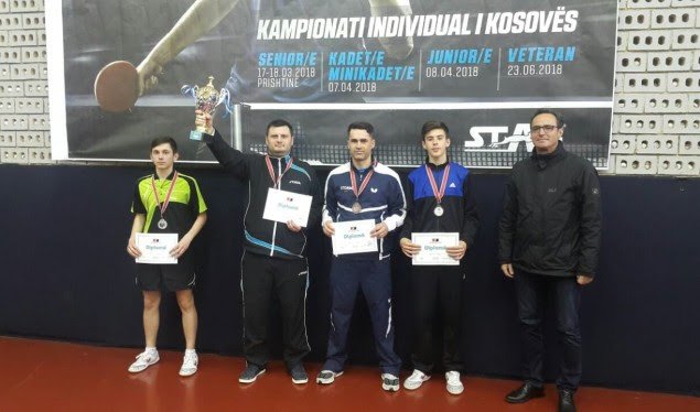 Rrahman Ademaj e Linda Zeqiri kampionë të Kosovës në pingpong